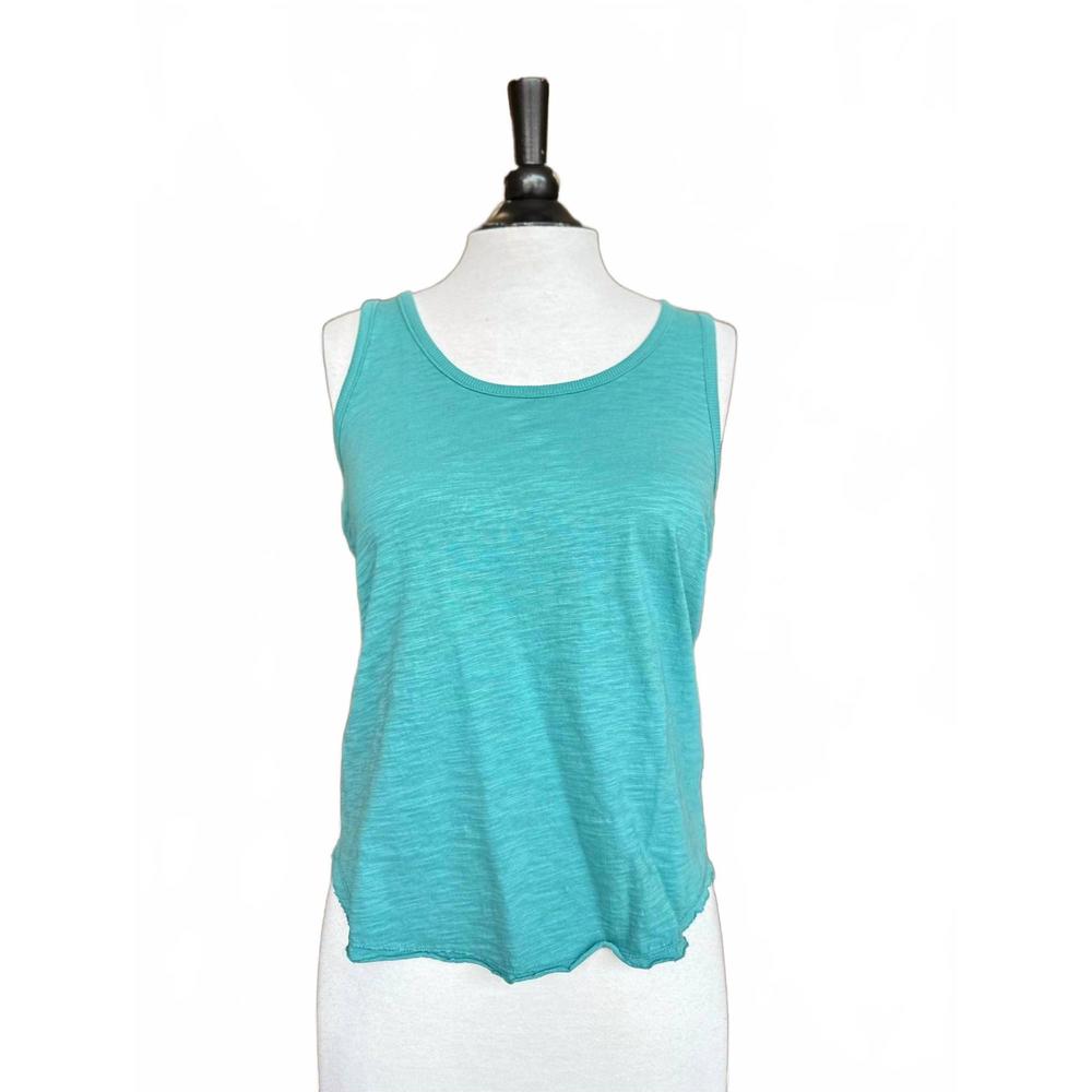 NEW MODODOC women's curve hem slim scoop neck tank in open water
